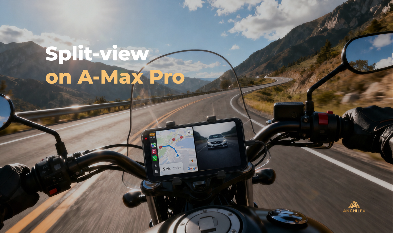 A-Max Pro Split View (NEW): Two Apps on One Smart Motorcycle Display