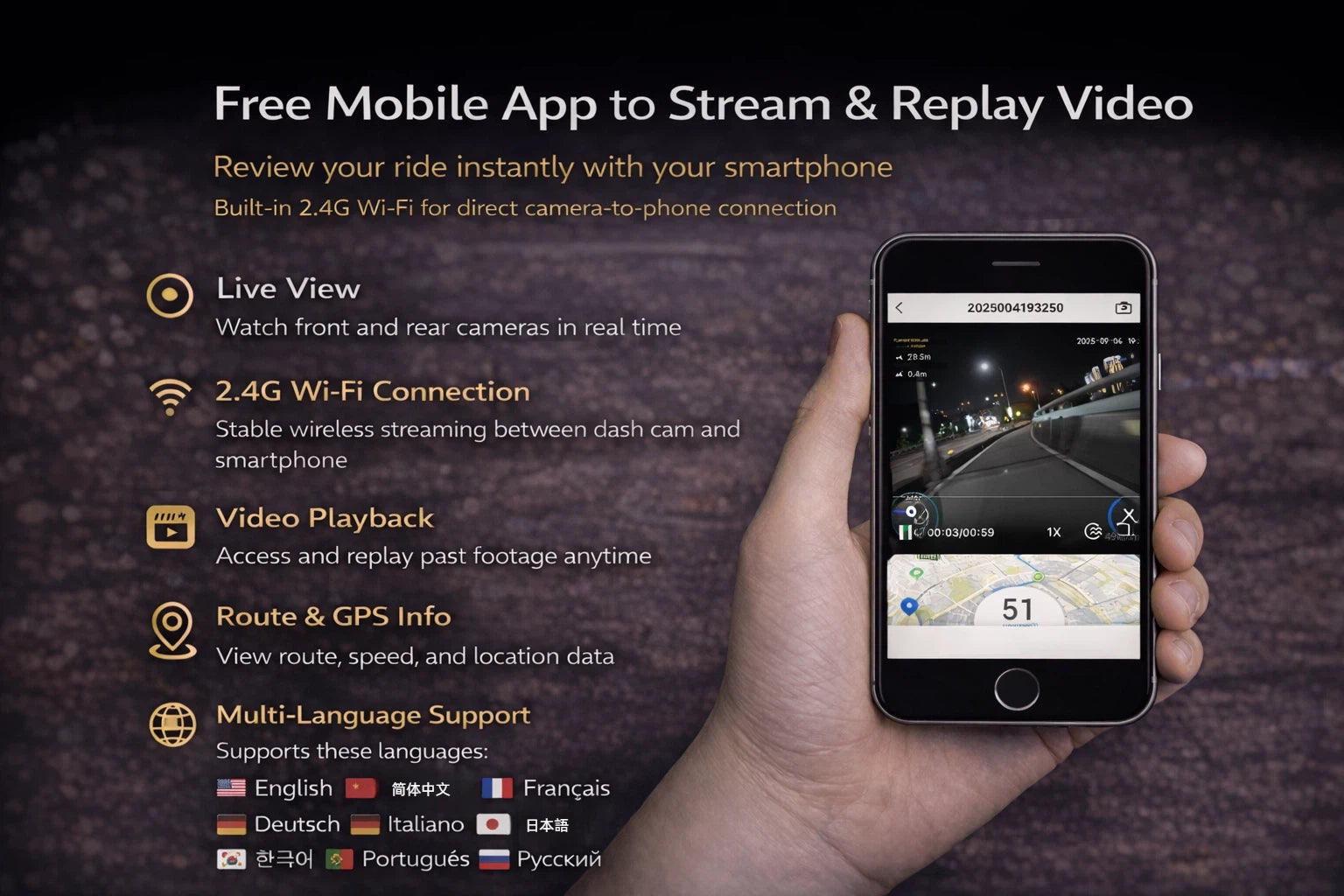 A-MINI-2K — Dual-Channel Screenless Motorcycle Dash Cam